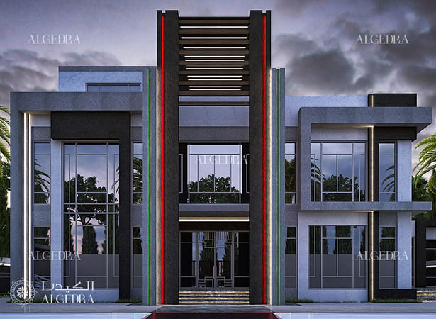 Modern villa facade design in Abu Dhabi