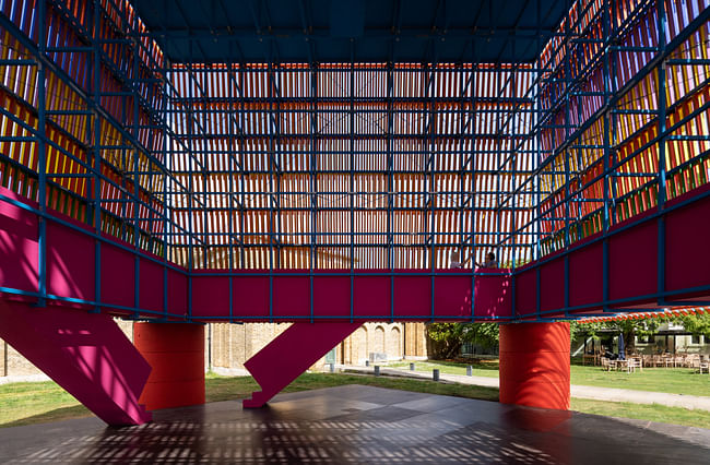 The Colour Palace (view from interior) in London, UK by Yinka Ilori and Pricegore; Main Contractor Design Partner - Raskl; Photo by Adam Scott