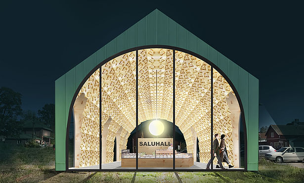 Proposed new Market hall with 6000 forgotten locally produced wood carvings attached to the celling