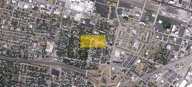 Satellite view of the Lafayette neighborhood.