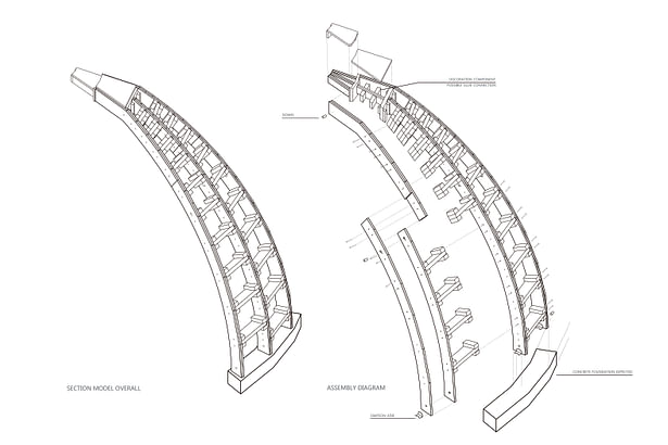 Structural Drawing: Vertical Rib Detail Image © Harrison Atelier