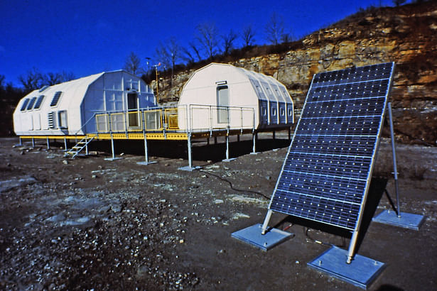 The first off the grid solar powered prototype buildings. 
