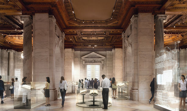 A conceptual design of Gottesman Exhibition Hall at the New York Public Library (Image: dbox branding & creative)