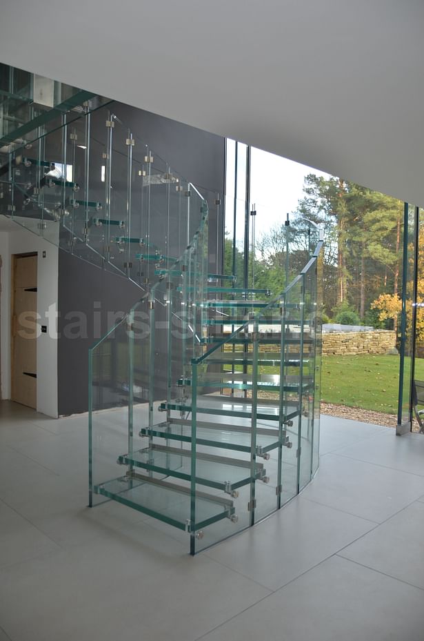 curved glass stairs