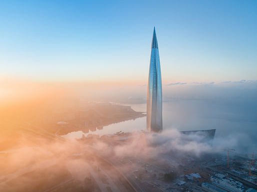 Ready for Northern Russian winters and 90-miles-per-hour winds: Lakhta Center in Saint Petersburg. Photo: Victor Sukhorukov.