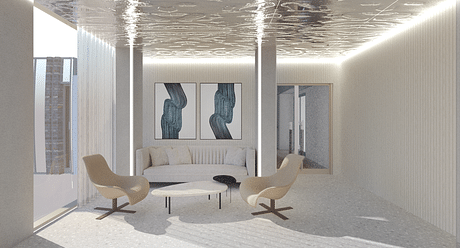 Initial design of a waiting lounge for a high-rise residential project in Coles St, New Jersey 