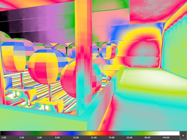 Lighting Design for LEED campus - False color rendering for Landscape court yard lighting design