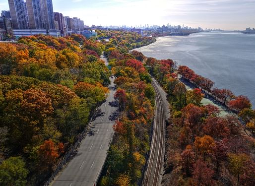 New York City as seen from the George Washington Bridge in the fall. Photo via.
