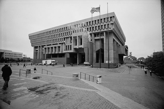 Boston City Hall, designed by Michael McKinnell and Gerhard Kallmann, was a statement of protest against what Mr. McKinnell called the “degenerate frippery and surface concerns” of “cosmetic” architecture | Credit. Library of Congress