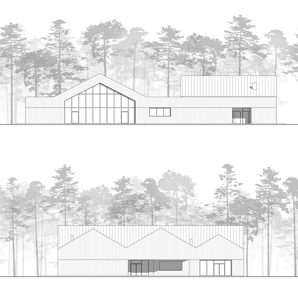 Facades drawing - east and north