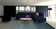 Navy Blue livingroom.