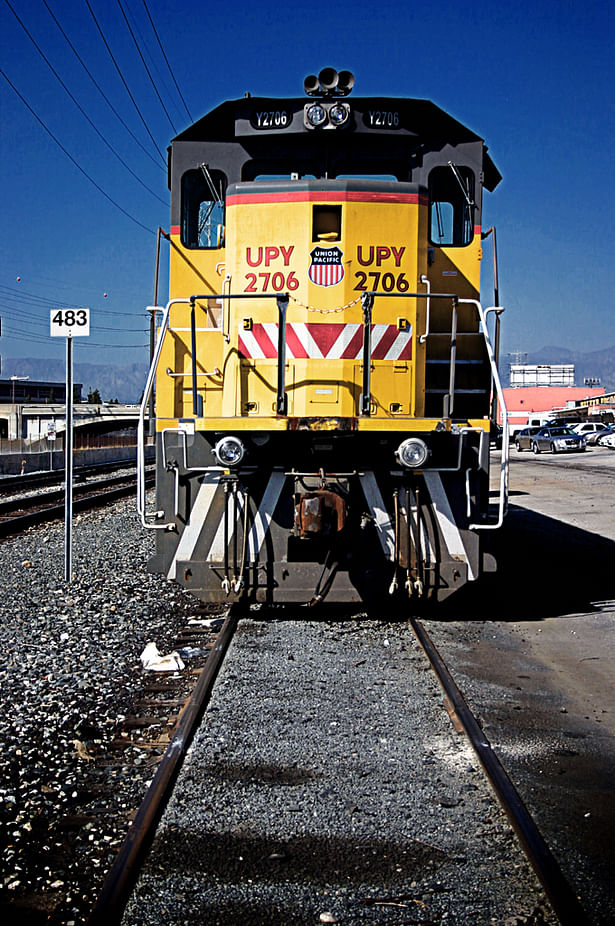 original photo: freight train head-on