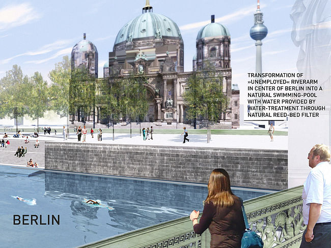 Holcim Gold Award: Urban renewal and swimming-pool precinct: Panorama Flussbad - right side.