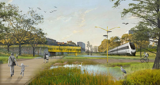Prospect Trace: Transforming an Expressway into Civic Space from Civic Architecture Workshop and David Cunningham Architecture Planning. Image: Civic Architecture Workshop and David Cunningham Architecture Planning 