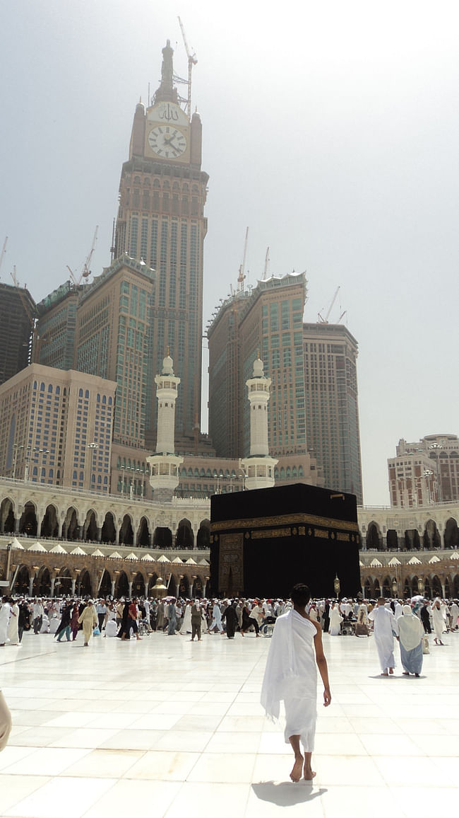 Construction of the Makkah Royal Clock Tower - casting its long shadow as the world's fourth tallest building over the Sacred Mosque - sparked international outcry when the historic Ottoman Ajyad Fortress that had been standing at that site since the 18th-century was demolished. (Image via Wikipedia)