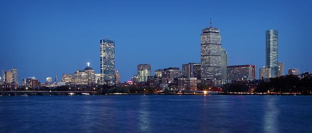 Rendering of Tower (at right) within context of Back Bay, Boston