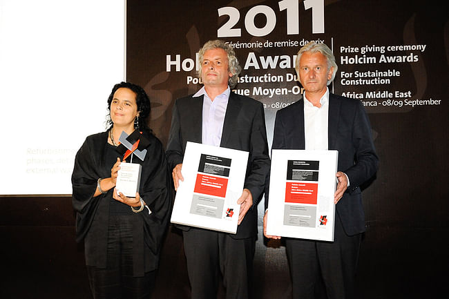 Holcim Bronze Award: Salima Naji, Morocco; Martin Rauch, Lehm Ton Erde Baukunst, Austria; and Elmar Nägele, Nägele Waibel Architects, Austria.