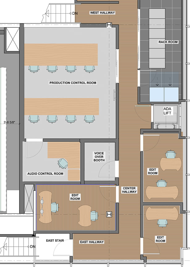 Control Room and Edit Room Plan Mezzanine