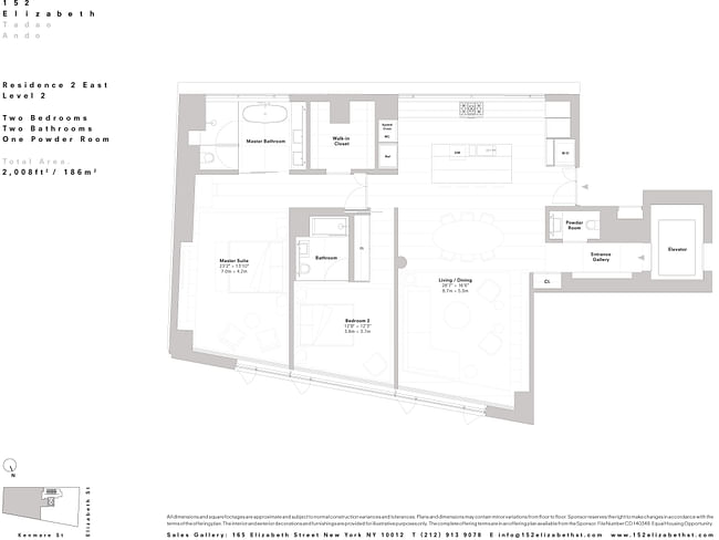 152 Elizabeth Street, Floorplan, Residence 2 East Level 2