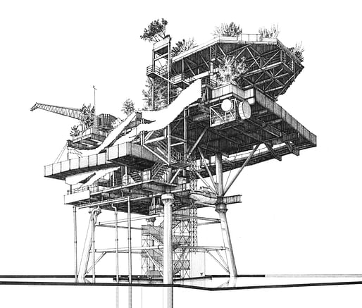 Detail of the 2023 Architecture Drawing Prize winner: (Re)membering the See Monster by Eldry John Infante (view the full image below). Image: Eldry John Infante.