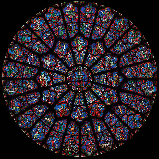 Notre-Dame's western rose window. Image: Gigascope. 