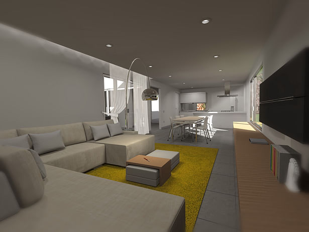 3D Interior Render - View from the Living Room