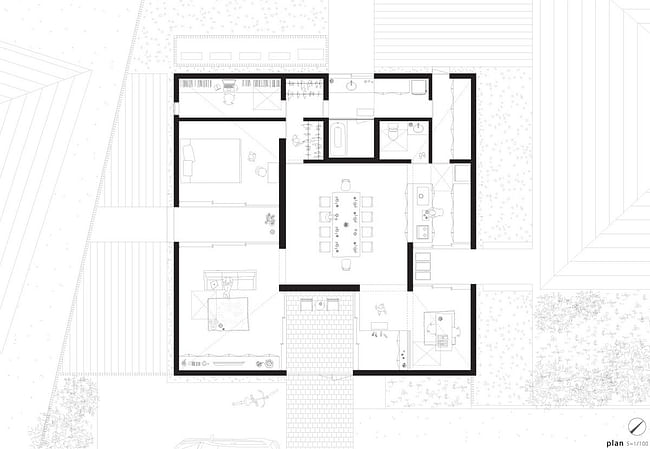 House Yagiyama in Sendai, Japan (plan) by Kazuya Saito Architects photographed by Yasuhiro Takagi