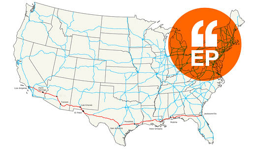 A map of the billboards erected by LAND for their "Manifest Destiny" project. Credit- LAND