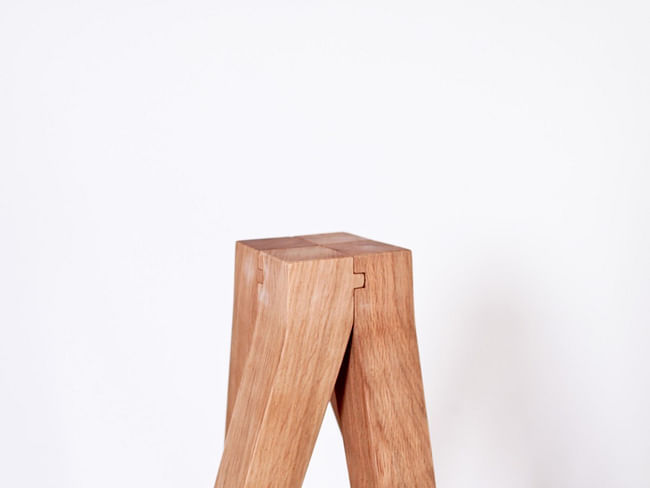 Emerging Talent Jury Honor Awards: Franck Divay / White concrete and wood stool - furniture. Photo courtesy of Inside 2013.