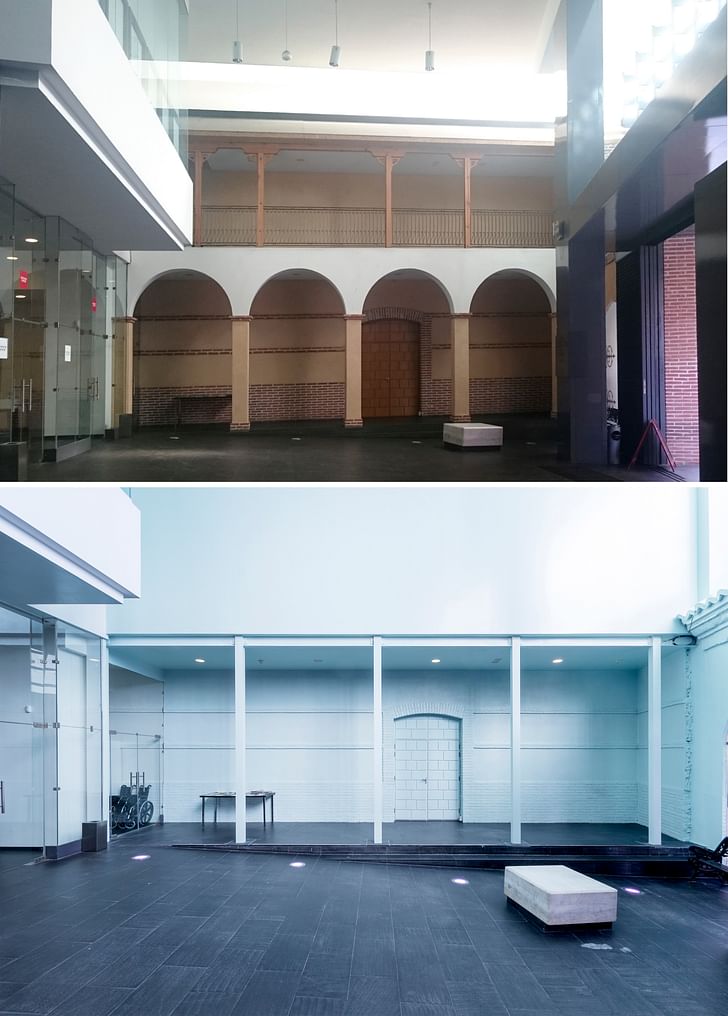 Before and after. Acupuncture light. Series of interventions to update CA2M. Credit: Andrés Jaque/Office for Political Innovation (2017)