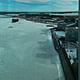 Panorama of Espoo from Kone Headquarters, note the frozen inner harbor and the open sea beyond.