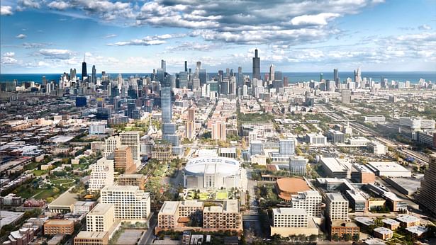 The 1901 Project Master Plan Aerial View Designed by RIOS (Rendering by Studio Ladder)