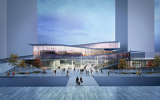 Saint-Denis Pleyel Metro Station in Paris by Kengo Kuma & Associates. Image courtesy of Kengo Kuma & Associates.