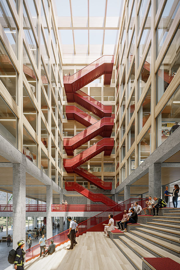 Atrium academy building © HENN