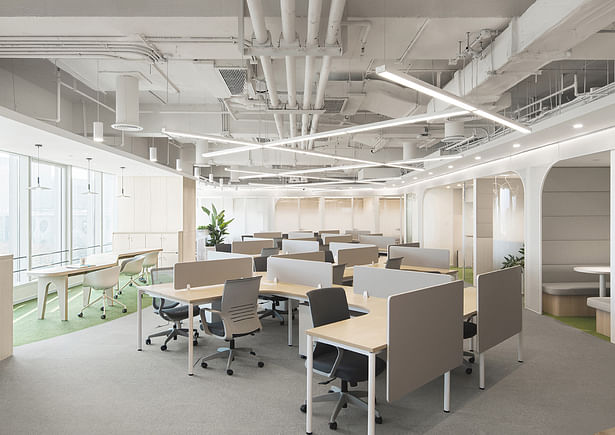 The office takes elements of biomedical science and integrates them into the design, forming an organized, organic space, and smooth, balanced circulation.
