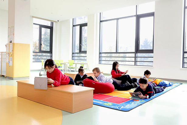 Soft seating provides students the opportunity to work comfortably 
