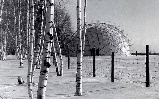 An example geodesic dome in Montreal from 1950. Image courtesy University of Calgary Archive and the Jeffrey Lindsay Estate