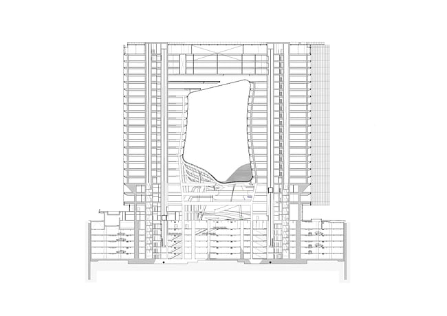 ZHA- Opus, Section A0 @ 200. Image courtesy of Zaha Hadid Architects