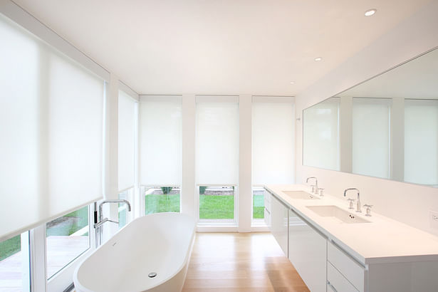 Shades Can Be Drawn in the Master Bath When Privacy is Desired