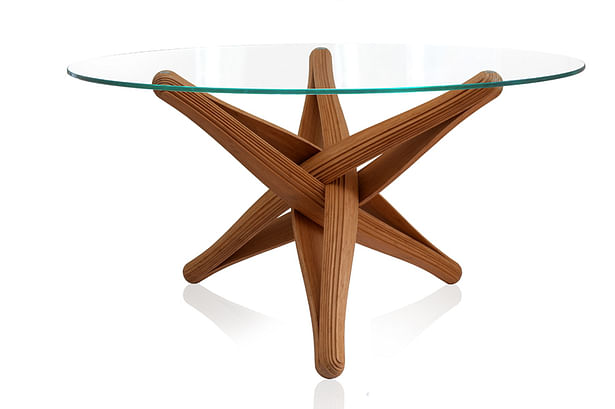 "LOCK"bamboo dinner-table by J.P.Meulendijks for PLANKTON