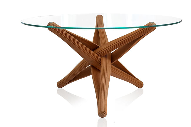 'LOCK'bamboo dinner-table by J.P.Meulendijks for PLANKTON