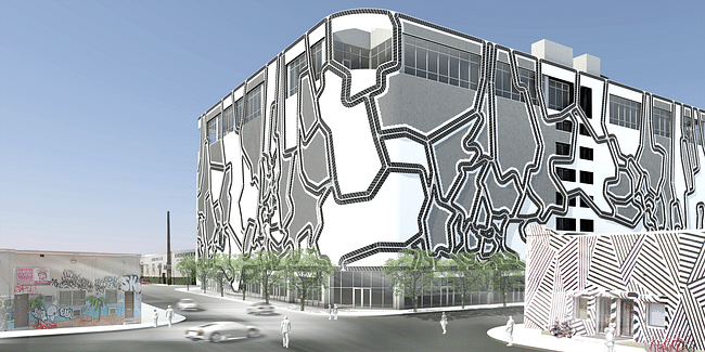 Faulders Studio's facade for the Wynwood Parking Garage and Mixed-Use Building (courtesy Faulders Studio).