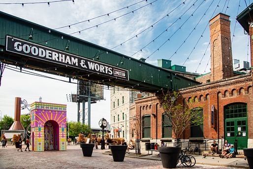 ARc de Blob, a winning installation in the 2021 Winter Stations design competition on display in Toronto's Distillery District. Photo: Khristel Stecher 