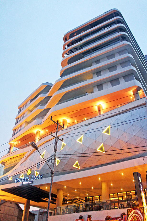 Golden Tulip Night View by PHL Architects