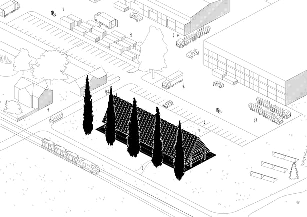 Axonometry Mjölk architekti