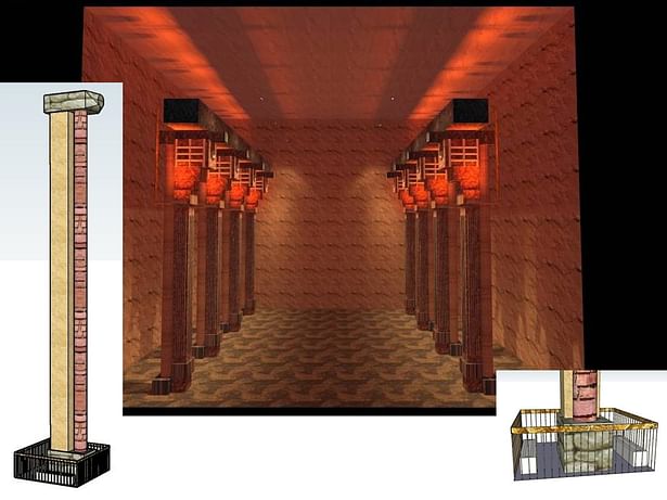 Temple pillars Lighting Design