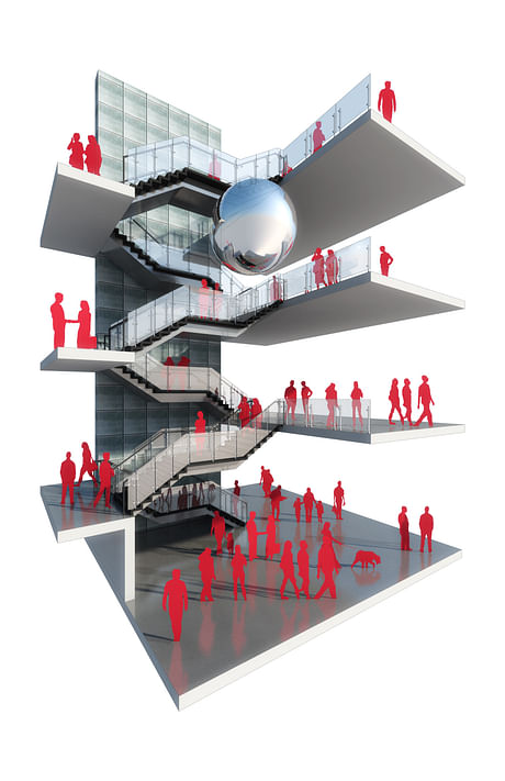 stair design for parking garage lobby