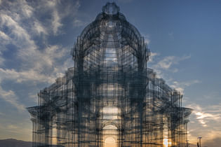 First photos of Edoardo Tresoldi's wire mesh cathedrals at Coachella