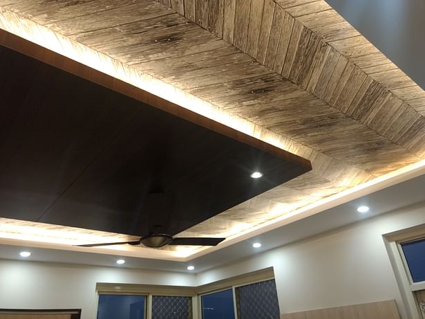 Top Trending Stylish, modern, timeless Wooden false ceiling design with wooden style wallpaper for false ceiling by interior turnkey service providers, Aspire Interiors Faridabad, Gurgaon Delhi