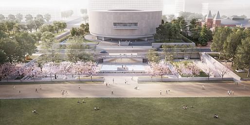 Rendering of the Hiroshi Sugimoto-designed concept for the Hirshhorn's Sculpture Garden. Image courtesy of Smithsonian Institution.